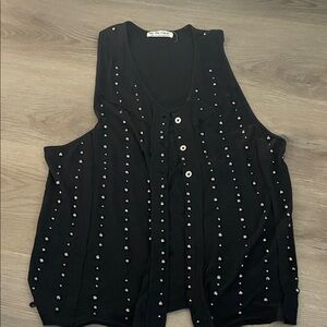 Free people Black Studded Women's Top
